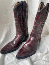 Oxblood Vintage Leather Cowboy Boots - 37