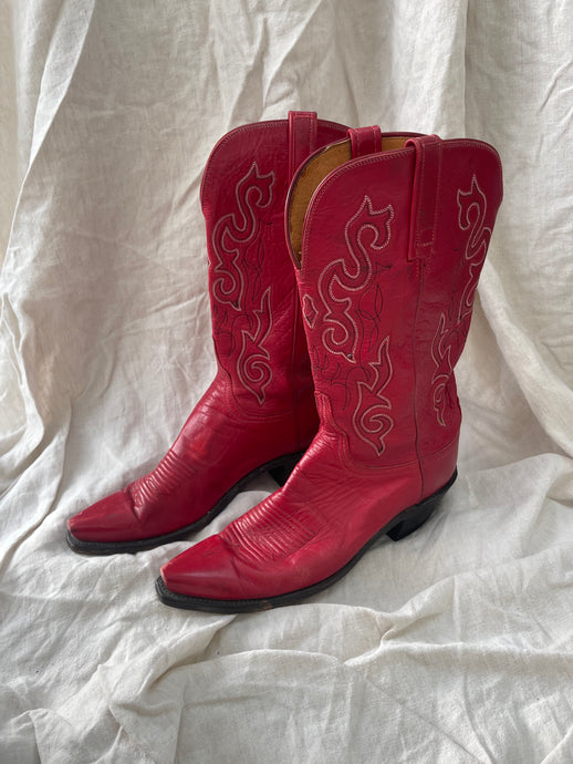 Vintage Red Cowboy Boots - 41