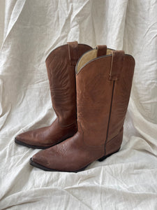 Vintage Light Brown Cowboy Boots - 38