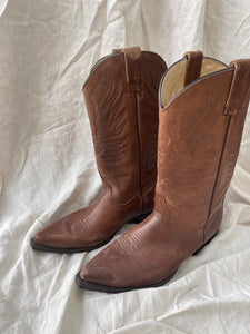 Vintage Light Brown Cowboy Boots - 38