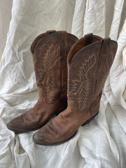 Brown Vintage Cowboy Boots -38